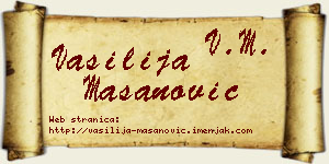 Vasilija Mašanović vizit kartica